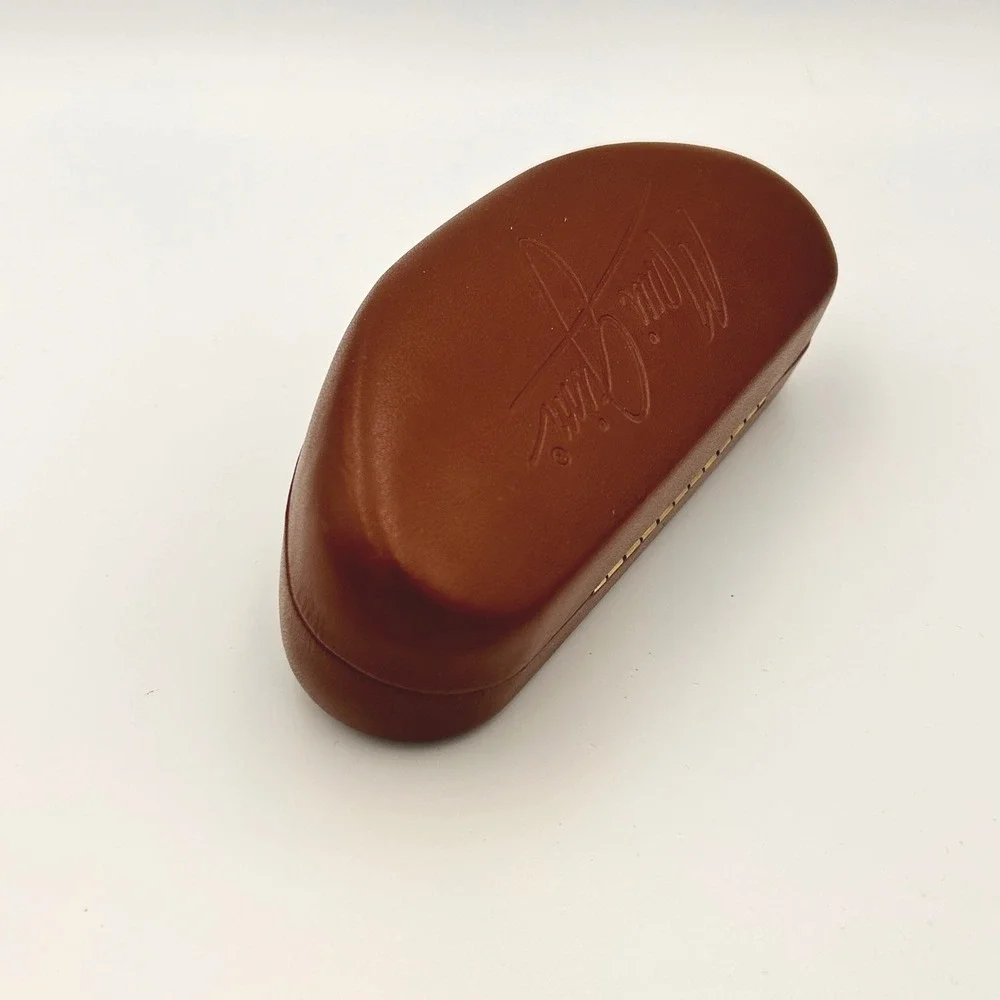 Maui Jim Brown Hard Clamshell Sunglasses Case Textured Faux Leather Logo Case